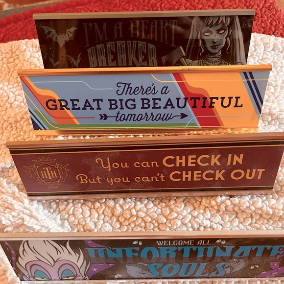 Disney Accents Set Of Four Disney Desk Plaques Poshmark
